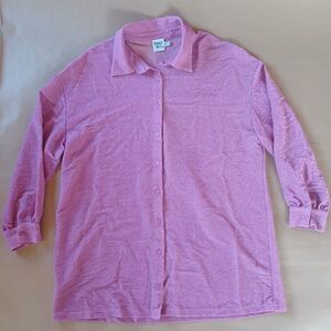 Princess Polly Pink Sparkle Oversized Button Up Shirt US 4 Long Sleeve Top